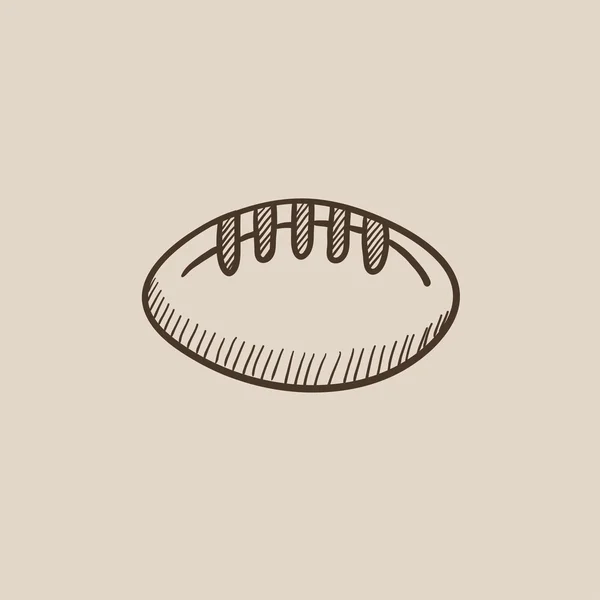 Rugby pelota de fútbol icono del boceto . — Archivo Imágenes Vectoriales