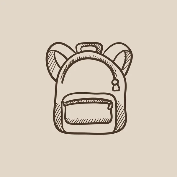 Ícone de esboço de mochila . — Vetor de Stock