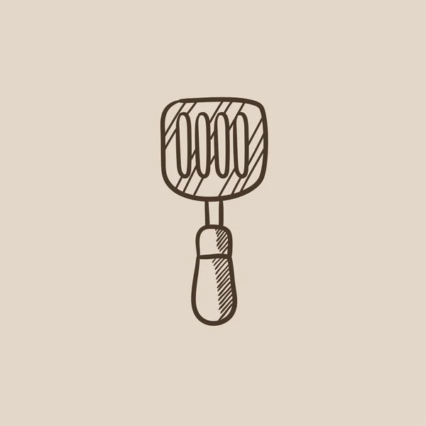 Kitchen spatula sketch icon. — Stock Vector