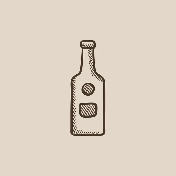 Glass bottle sketch icon. — Stock Vector