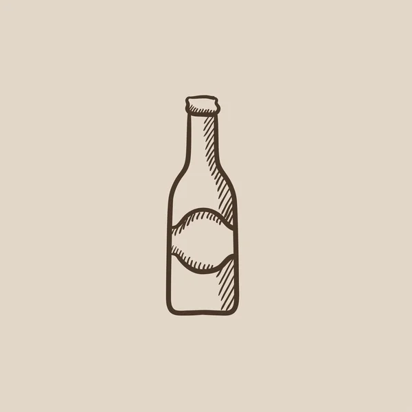 Glass bottle sketch icon. — Stock Vector