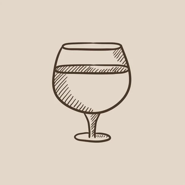 Glass of wine sketch icon. — Stock Vector