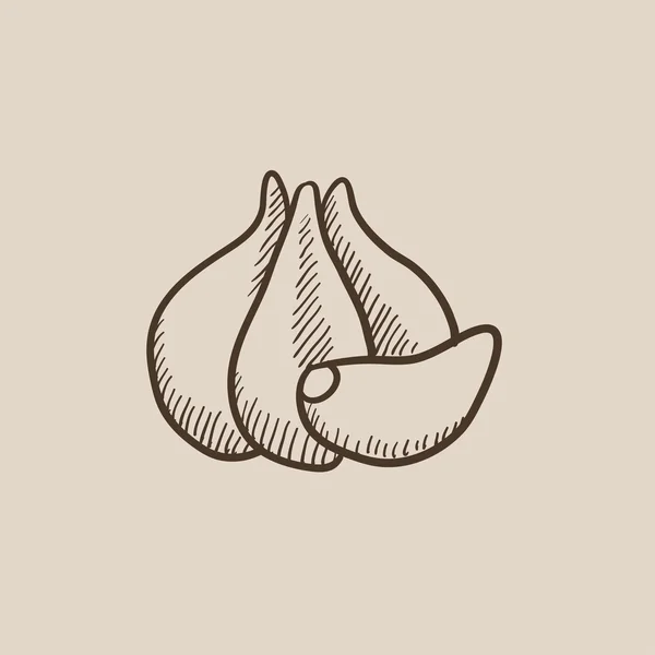 Icono de boceto de ajo . — Vector de stock