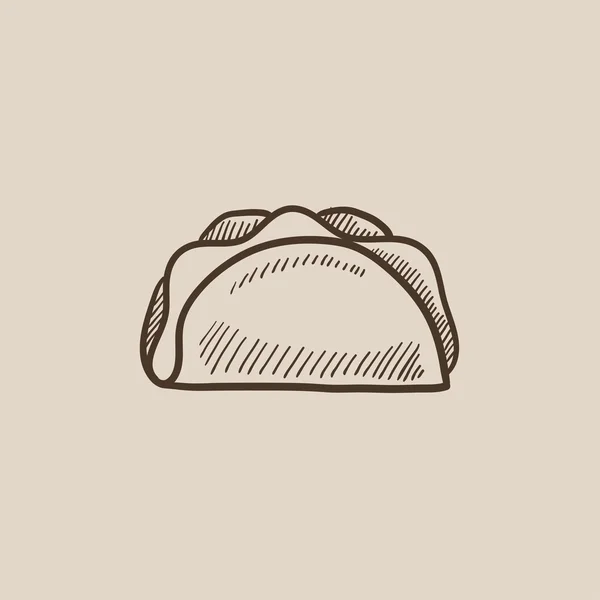 Taco icono de boceto . — Vector de stock