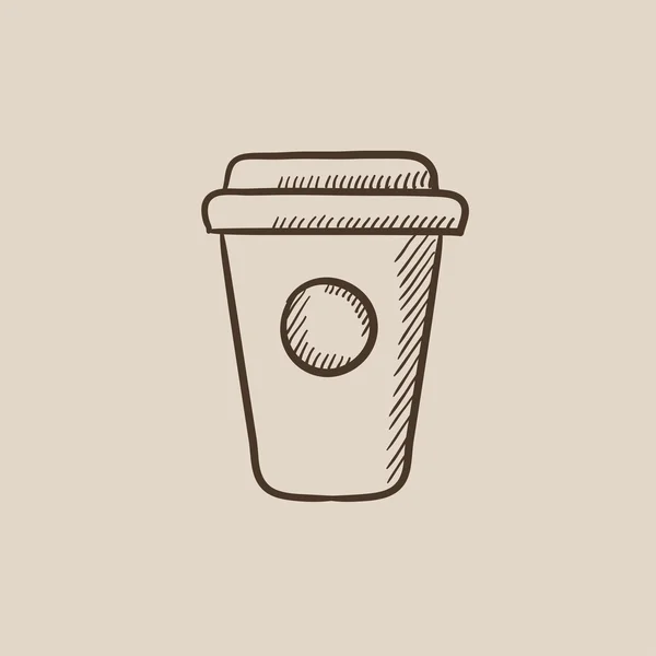 Jednorázové pohár skica ikony. — Stockový vektor