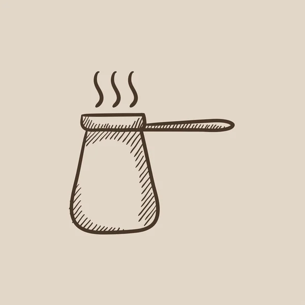 Kaffee-Türke Sketch-Ikone. — Stockvektor