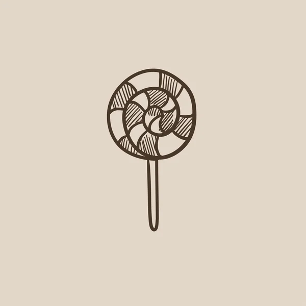 Spirale icona lollipop schizzo . — Vettoriale Stock
