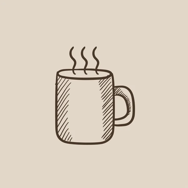 Taza de bebida caliente icono de boceto . — Archivo Imágenes Vectoriales