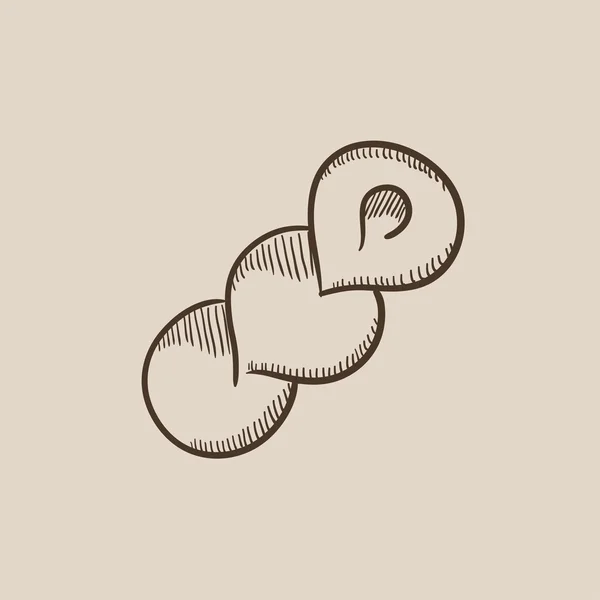 Esbozo de pan espiral icono . — Vector de stock