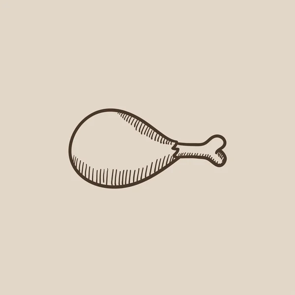 Піктограма ескізу курячої ноги . — стоковий вектор