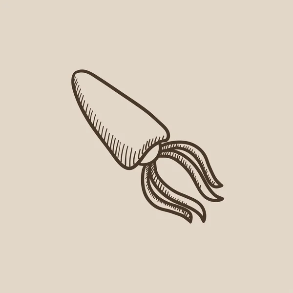 Icono de boceto de calamar . — Archivo Imágenes Vectoriales