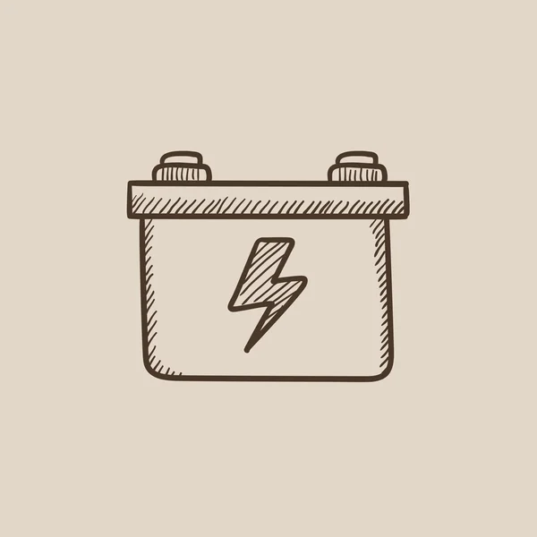 Car battery sketch icon. — Stock Vector