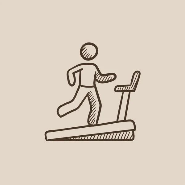 Человек бегущий по иконке беговой дорожки . — стоковый вектор