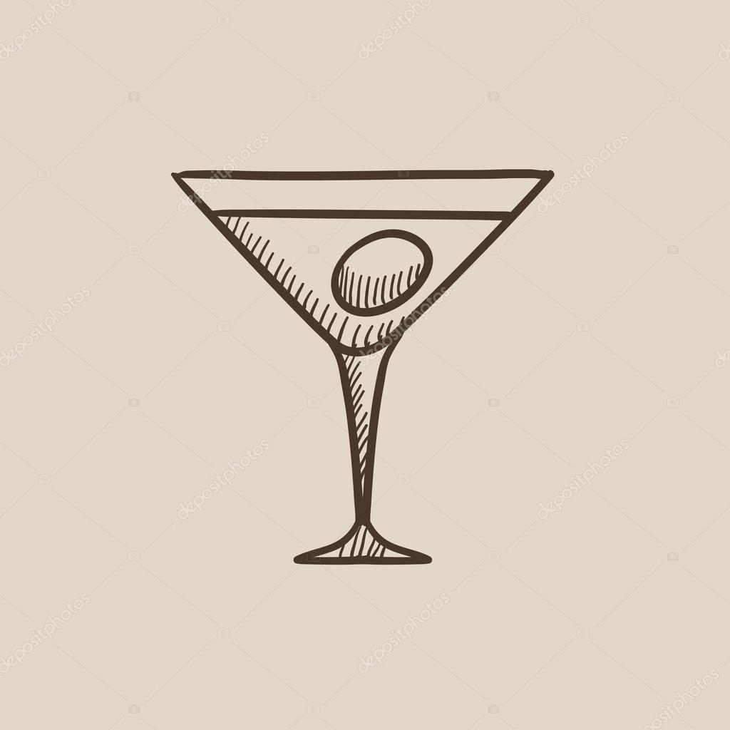 Image vectorielle Cocktail verre croquis icône . par ©VisualGeneration -  105308378, image size:1024x1024