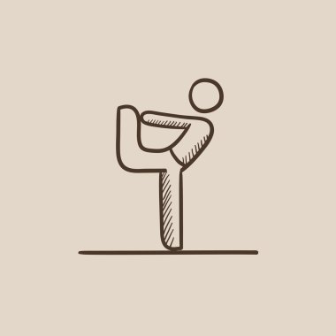 Adam pratik yoga kroki simgesi.