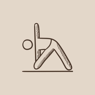 Adam pratik yoga kroki simgesi.