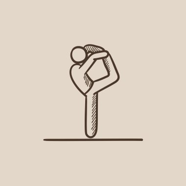 Adam pratik yoga kroki simgesi.