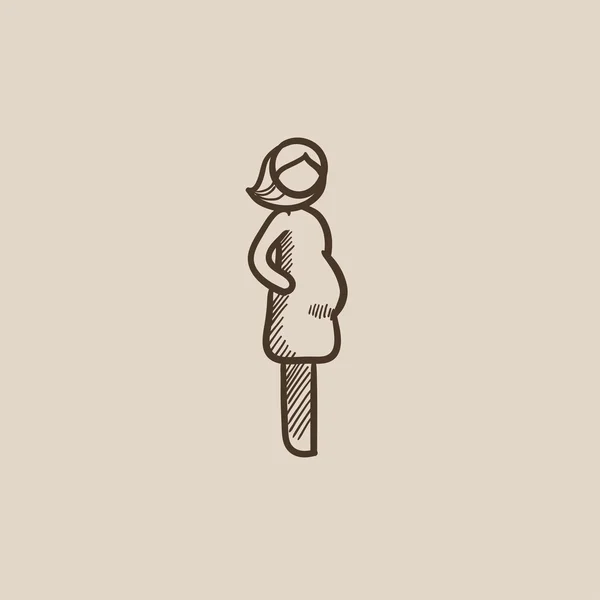 Femme enceinte croquis icône . — Image vectorielle