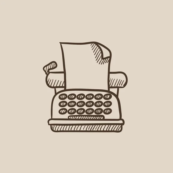 Ícone do esboço da máquina de escrever . — Vetor de Stock