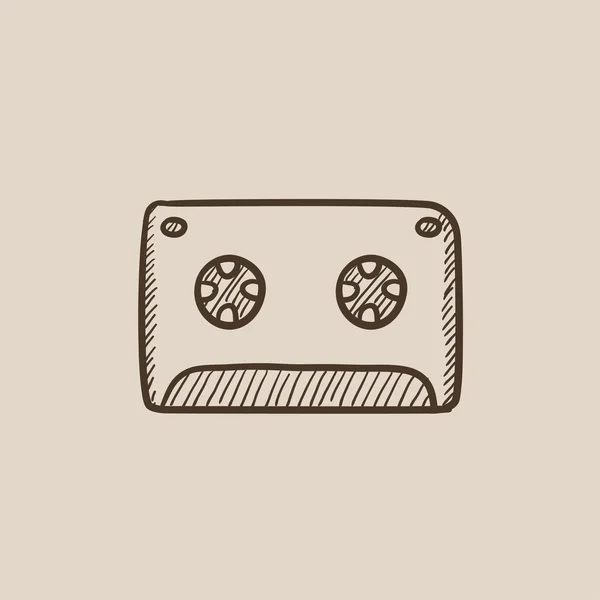 Cassette tape schets pictogram. — Stockvector