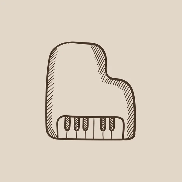 Icono de boceto de piano . — Vector de stock