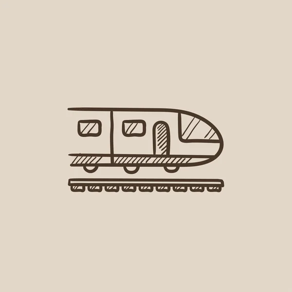 Ícone de esboço de trem de alta velocidade moderno . — Vetor de Stock