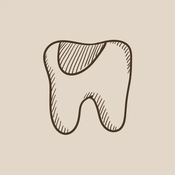 Ikona szkic próchnicy zębów. — Wektor stockowy