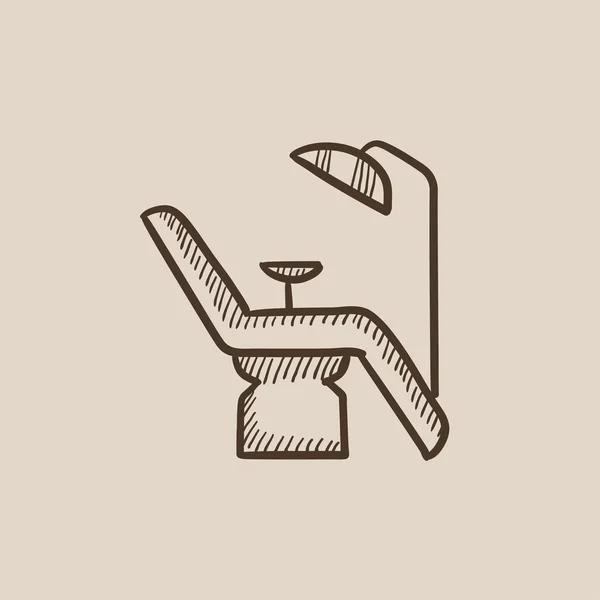 Pictogram van de schets van de tandheelkundige stoel. — Stockvector