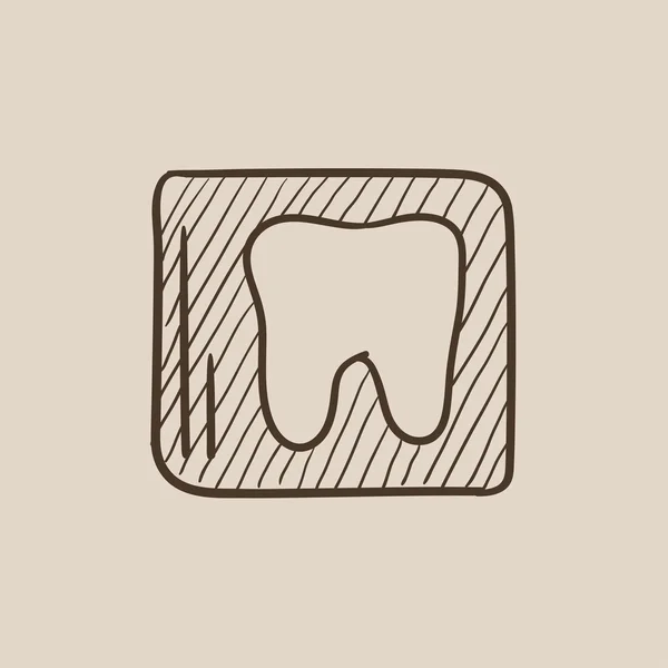 Rayon X de l'icône du croquis dentaire . — Image vectorielle