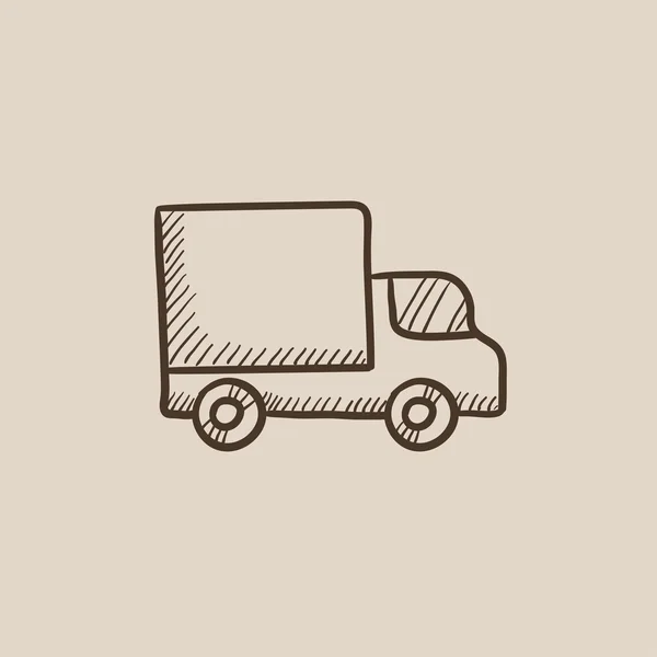 ไอคอนสเก็ตช์รถตู้ส่งสินค้า . — ภาพเวกเตอร์สต็อก