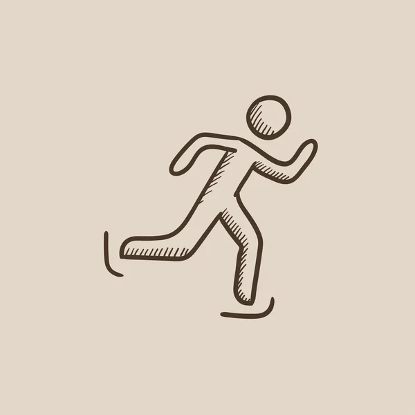 Speed skating sketch icon. — Stock Vector