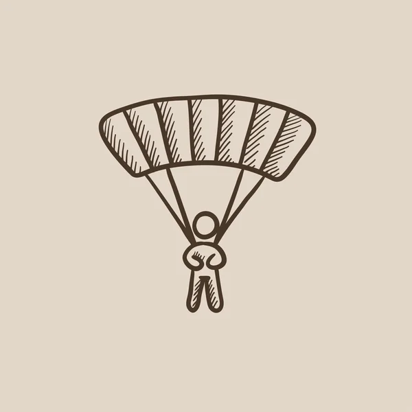 Стрибки з парашутом ескіз значок . — стоковий вектор