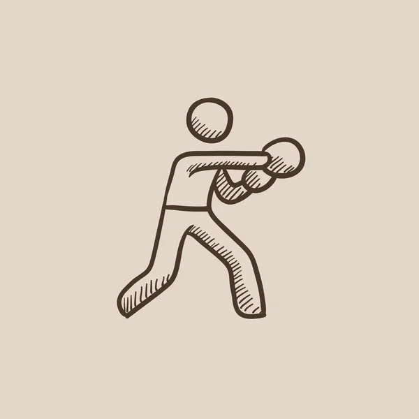 Піктограма ескізу чоловічого боксера . — стоковий вектор