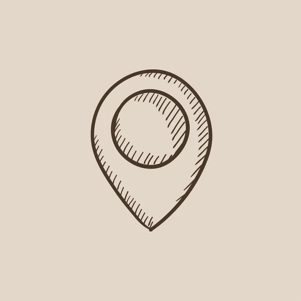 Carte pointeur croquis icône . — Image vectorielle
