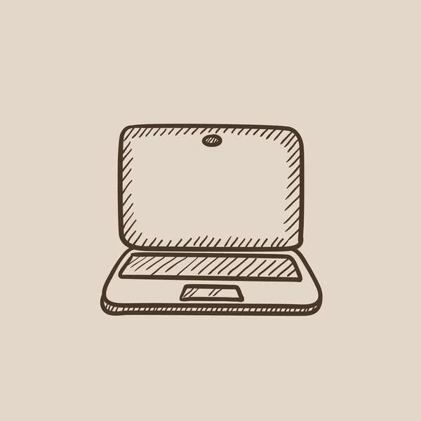 Laptop σκίτσο εικονίδιο. — Διανυσματικό Αρχείο