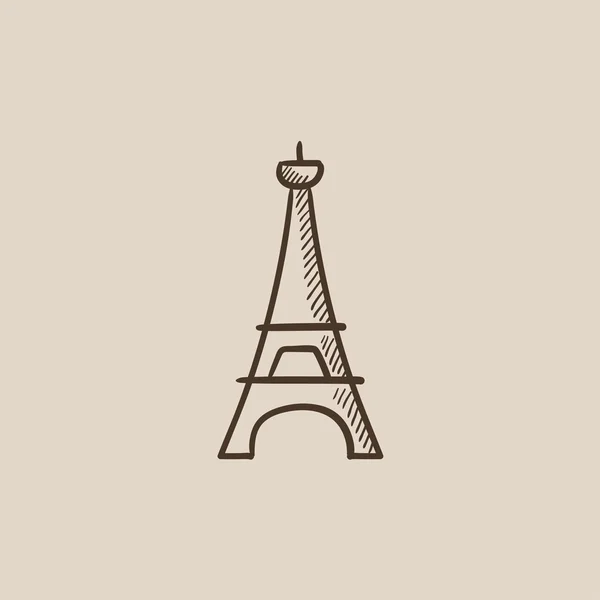 에펠 타워 스케치 아이콘. — 스톡 벡터