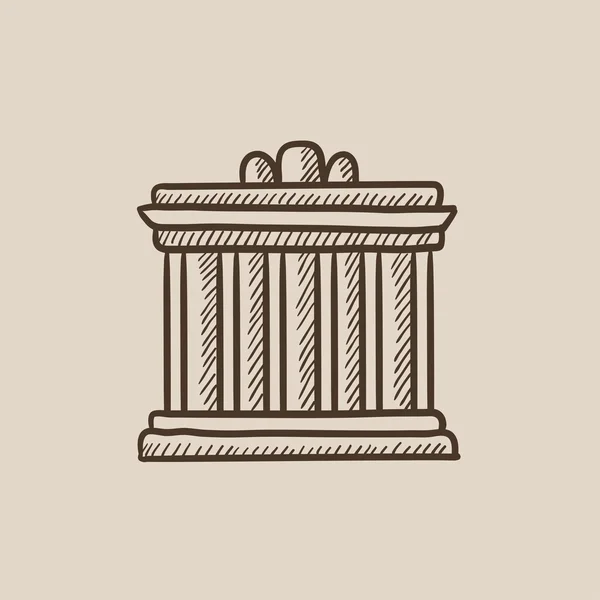 Acrópolis de Atenas icono del boceto . — Vector de stock
