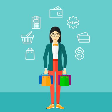 Çanta ile mutlu müşteri.