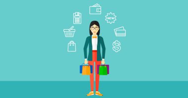 Çanta ile mutlu müşteri.