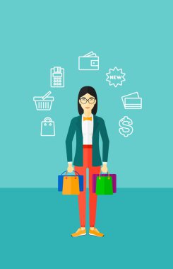 Çanta ile mutlu müşteri.