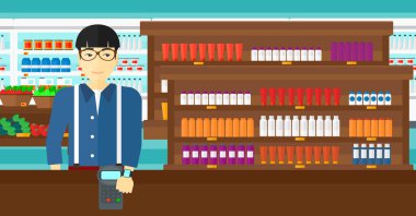 Adam akıllı dikkat ile ödeme.