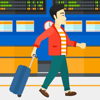 bavulla yürüyen adam.