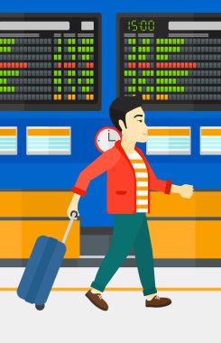 bavulla yürüyen adam.