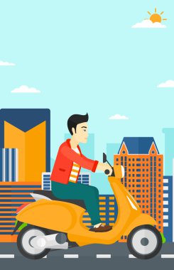 adam sürme scooter.