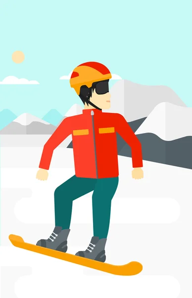 Jeune homme snowboard . — Image vectorielle