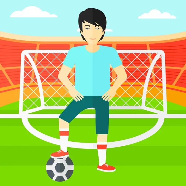 Football player with ball. — Stock Vector
