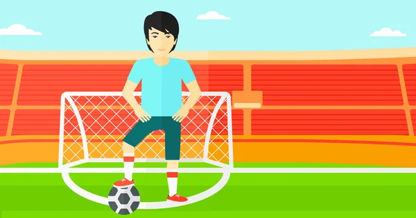 サッカー ボールを持つプレイヤー. — ストックベクタ