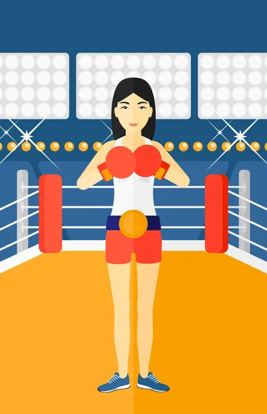 Boxer confiant en gants . — Image vectorielle