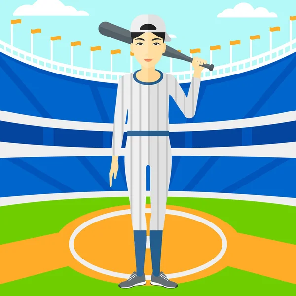 Baseball játékos denevér. — Stock Vector