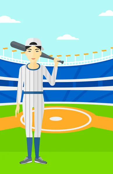 Baseballový hráč s pálkou. — Stockový vektor